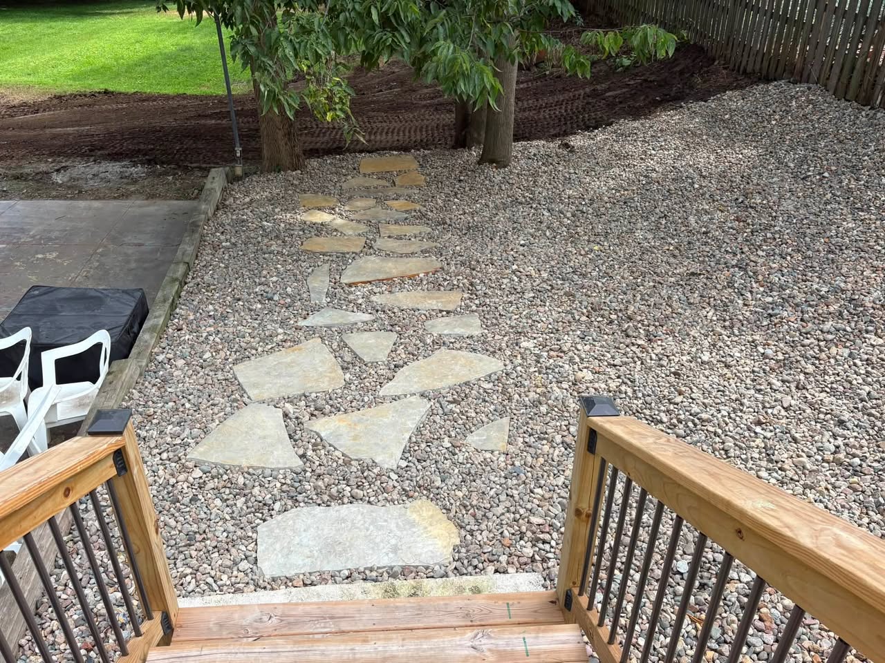 Finished landscape project by Precision Lawn Care